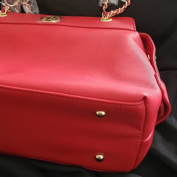 NWT - Badgley Mischka - Vegan Leather Red Purse Bag Tote - GREAT for Holidays! - Picture 8 of 14